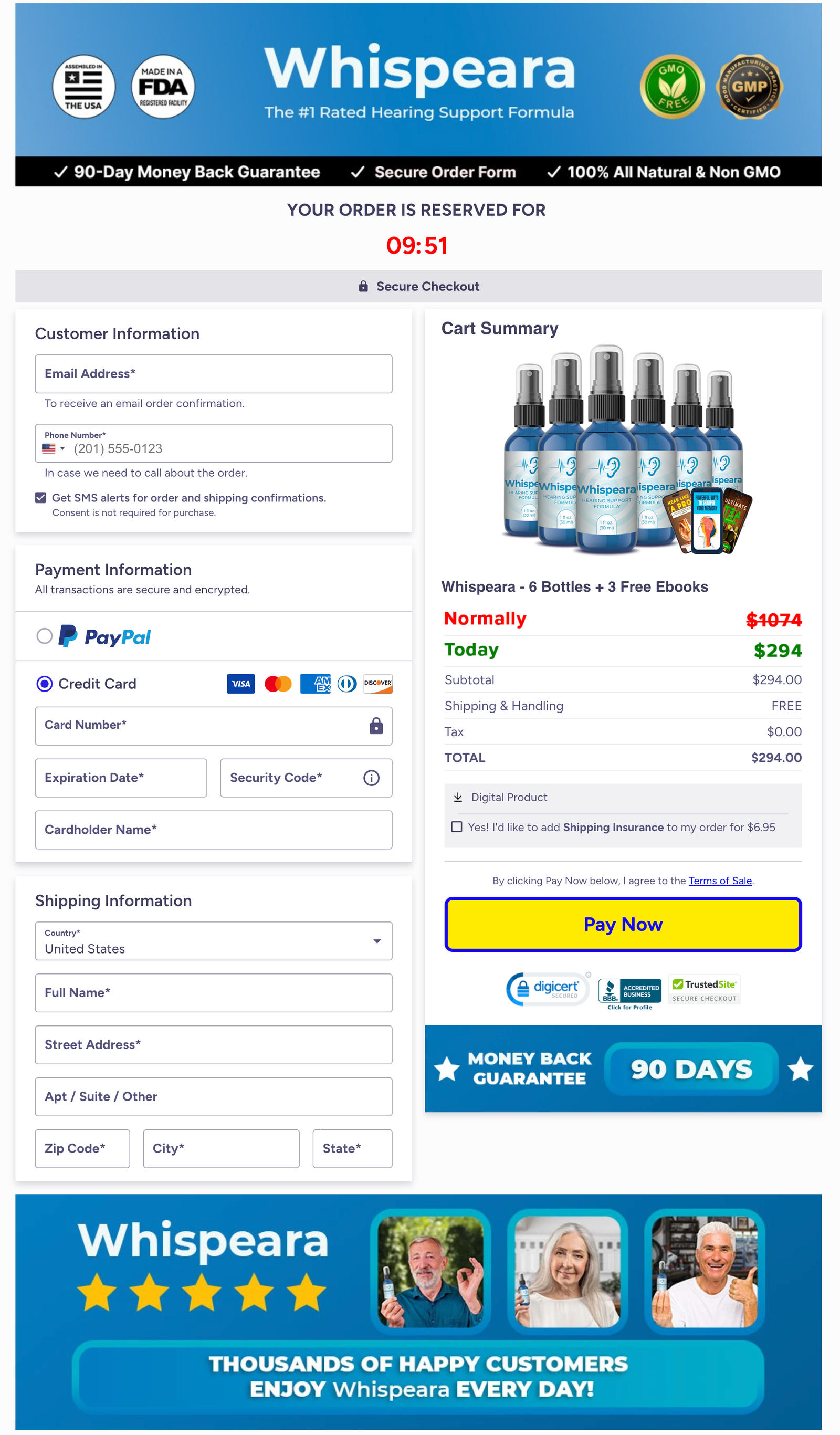 Whispeara Official Website Secure Order Page